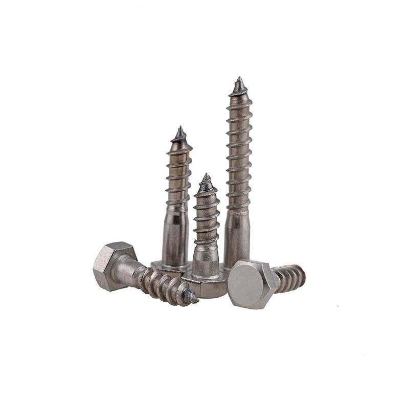 Stainless Steel Hex Self-Tapping Wood Screw, Half-Thread, M6/M8/M10 Bolt