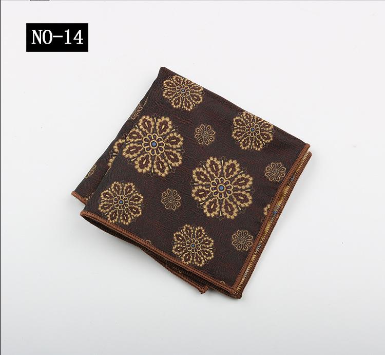 Kaffe Ficknäsduk Herrkostym High-End Mönster Polyester Siden Bankett Värd Retro Liten Fyrkantig Handduk Näsduk Bröstnäsduk