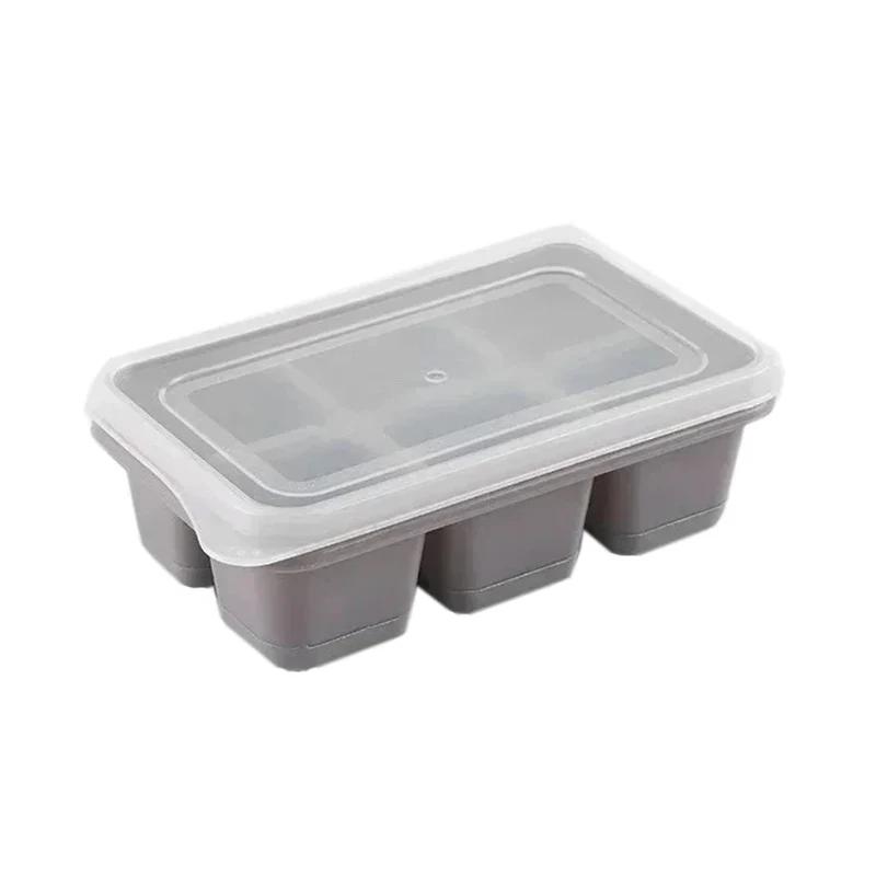 4/6/8Grids Silicone Ice Cube Molds with Lid Square Chocolate Mold Whiskey Cocktail Drinks DIY Ice Block Maker Bar Kitchen Tools