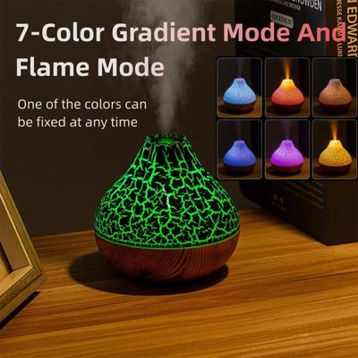 Volcano Air Humidifier 300ml Home Desktop USB Simulation Rainbow Flame Humidifier Fragrance Machine with Colorful Night Lights