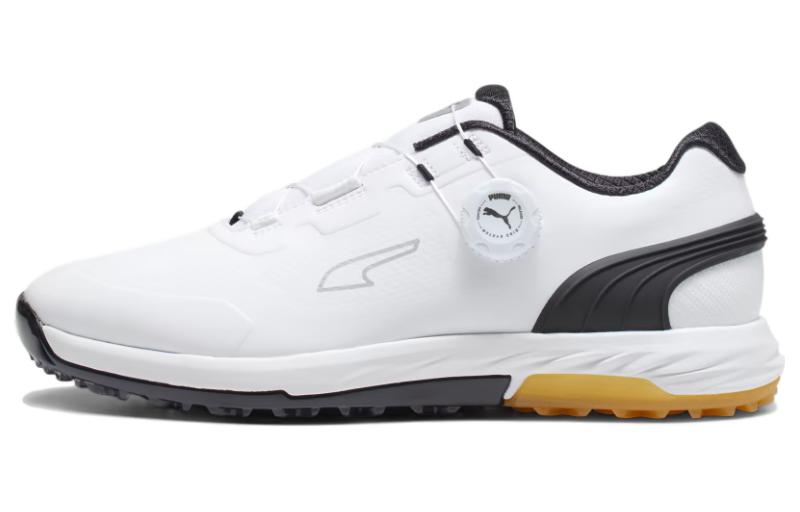 PUMA Alphacat Nitro DISC Амортизация Устойчивая к истиранию амортизация, Износостойкие Низкие кроссовки для гольфа Мужские Белый Черный 378920-06 42.5