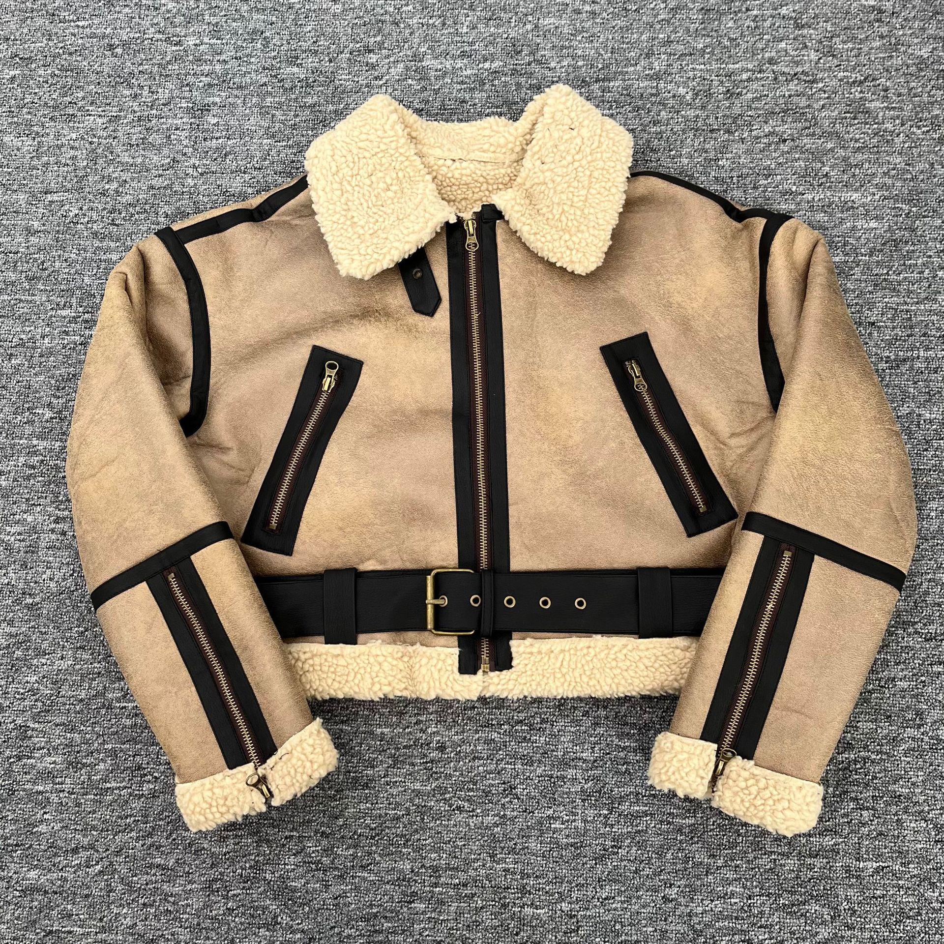 

Женская приталенная двусторонняя куртка с отложным воротником и длинными рукавами, Осень/Зима 2024 S хаки