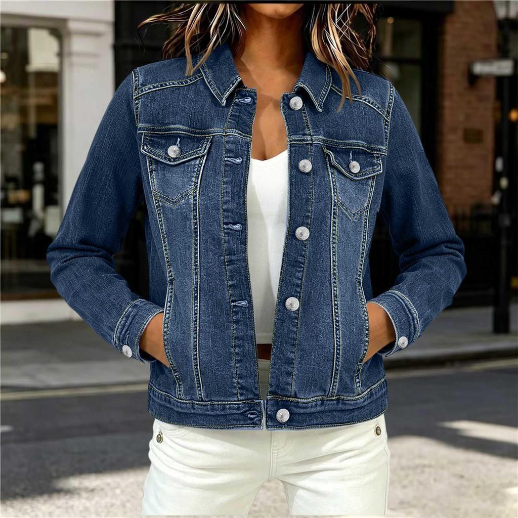 Denim Jacket with Pockets – Slim Fit Casual Everyday Outerwear
