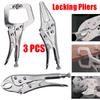 3 PCS Multifunctional Pliers, Locking Pliers Carbon Steel Electrician, Anti Slip Maintenance, Durable Manual Tool Locking Pliers