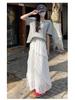 Women's White Lace A-Line Irregular Long Skirt, Spring/Autumn 2026 Collection