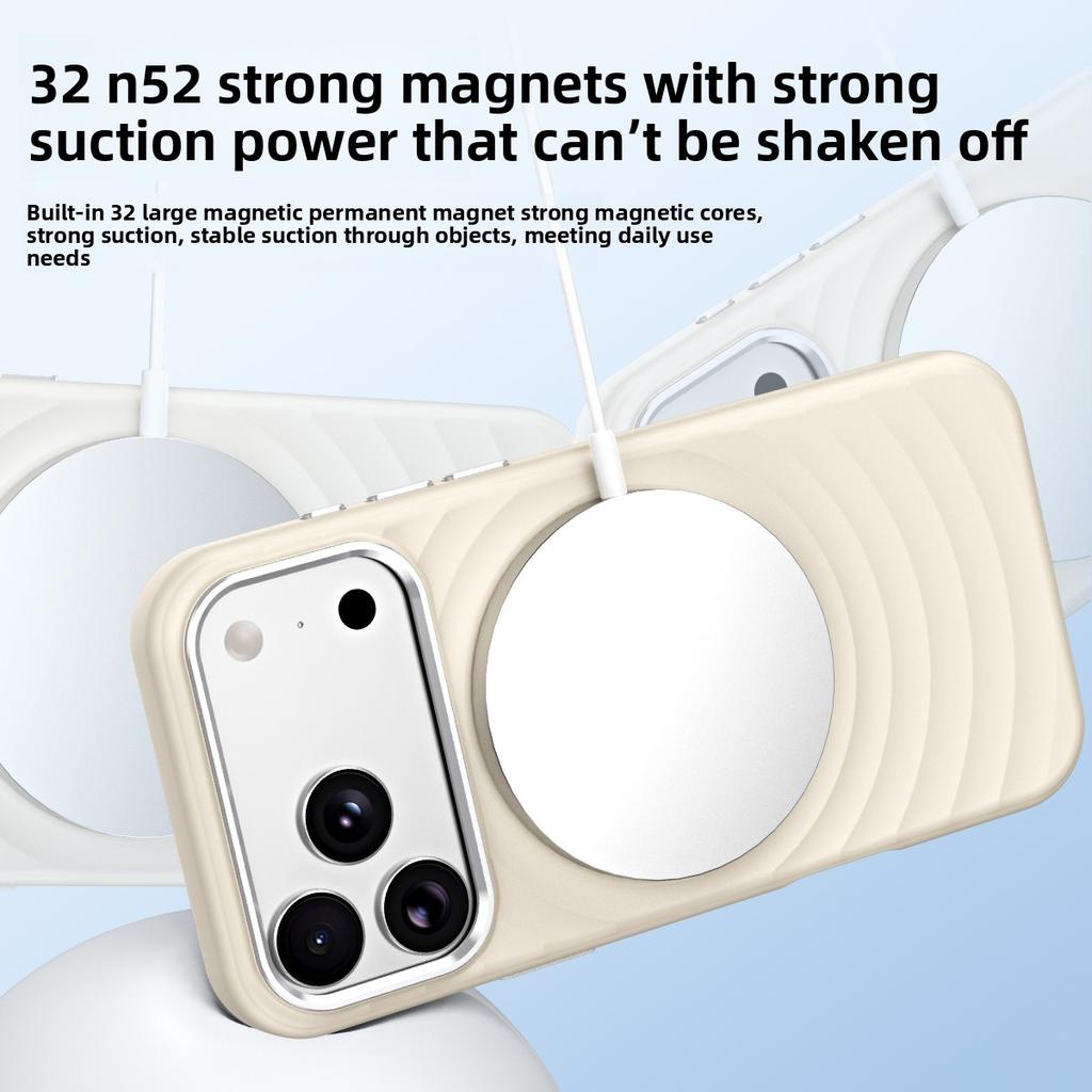 Für iPhone 18 Pro Max Hülle Mode Flüssigsilikon Hautfreundlich Magnetisch Schutz-Rückseite Für 18 Pro Handyhülle Funda