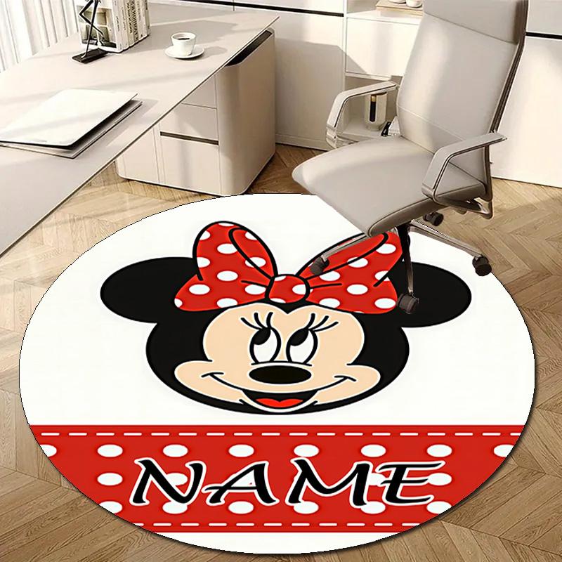 Personalized M-Minnie Round Chair Office Rug - Perfect for Mat, Office Chair & More - Ideal Gift for Birthdays and Holidays