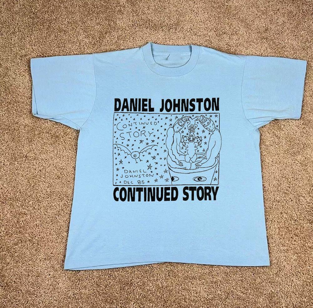 Daniel Johnston Continued Story Blue T Shirt All Size S-4XL