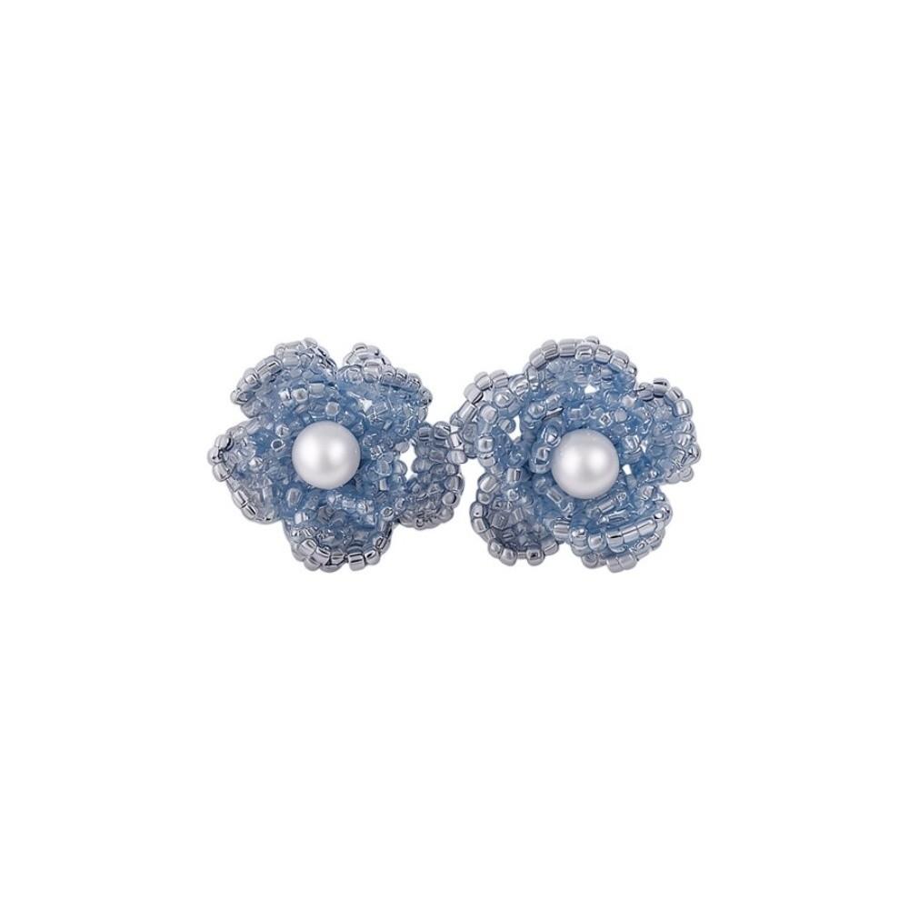 1pair Resin Fabric Fabric Flower Earring Pink Blue White Ear Accessories Vacation Beach Daily