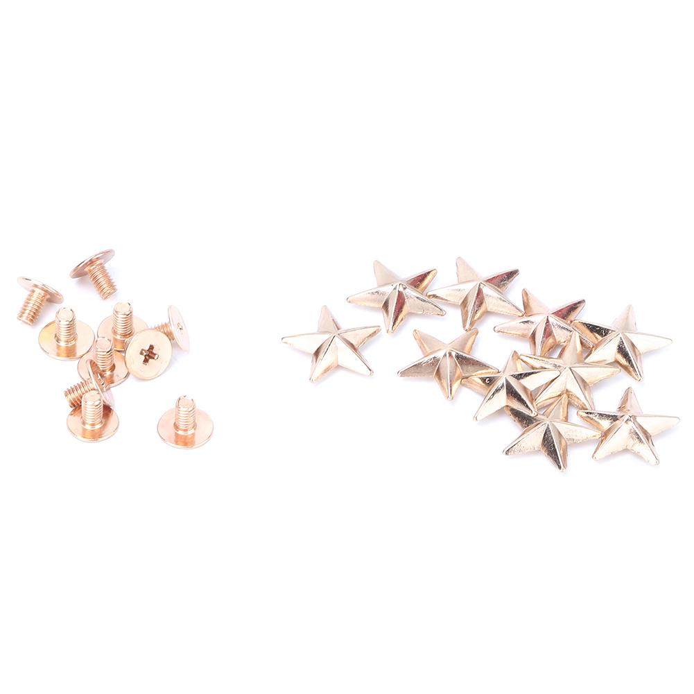 10 Stück Metall-Stern-Nieten-Spike-Schrauben für Lederhandwerk, Taschen, Schuhe, DIY-Dekoration