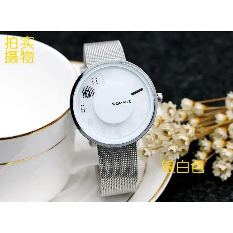 Женские Мужские Унисекс Сетчатые Стальные Наручные Часы Популярный Стиль Кварцевые Студенческие Часы Уникальный Дизайнерский