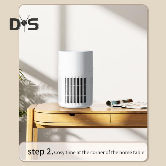 Small Air Purifier Wide Coverage Range Energy-saving Low Noise Activated Carbon Filter Compact Air Cleaner Odor Remover