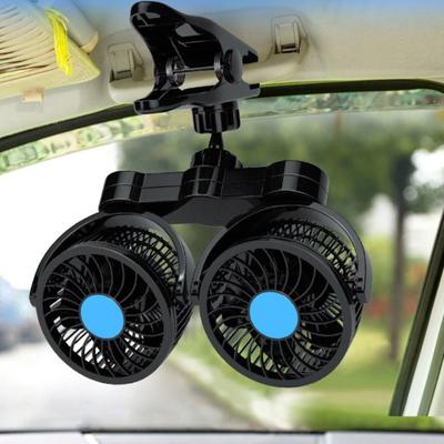 12/24V Dual Head Adjustable Wind Summer Car Truck Rotatable Clip Cooling Fan