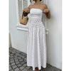 2026 Summer Off Shoulder Polka Dot Dress New Sexy Elegant Strapless Waist-cinching Slim Fit A-line Party Evening Dress Sweet Pleat Fashion Clothing