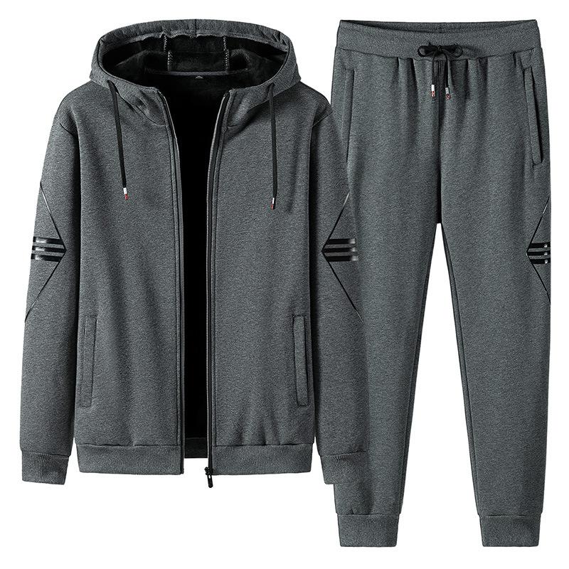 Sports Plus Velvet Thick Suit Men 'S Sports Casual Men 'S Plus Velvet Men 'S Winter Cotton Suit 