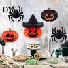 Halloween Honeycomb Decorations Ornament, Pumpkin Spider Hanging Paper Party Atmosphere Supplies Decoration for Home Office Classroom Holiday