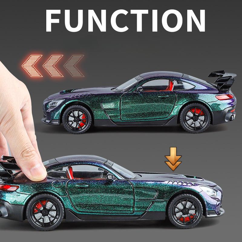 Simulation 1:24 Benz AMG-GT Super Car Model with Sound and Light Collection Diecast Miniature Voiture Home Decor Boy Car Toy