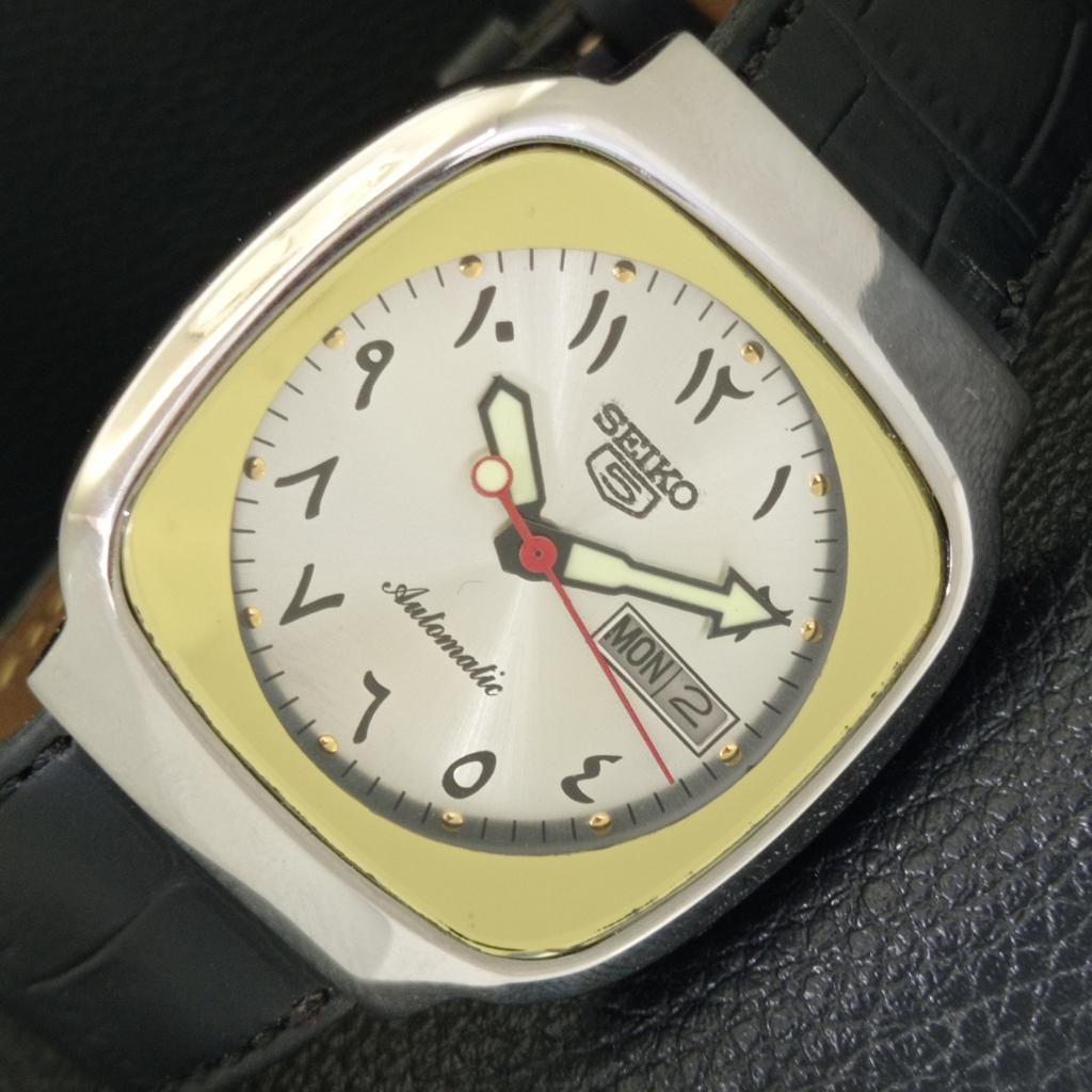 

VINTAGE SEIKO 5 AUTOMATIC 7009A JAPAN MENS ARABIC SILVER DIAL WATCH a702455-5 R124-a702455
