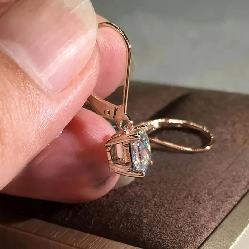 Zircon Earrings, Fresh Design Geometric Square Earrings, Simple Temperament Stud Earrings Women'S Earrings