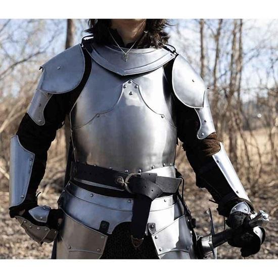 Medieval Knight Armor Costume  Silver Steel Armor Set with Sword and Shield Silver Steel Armor  Halloween Costume X-MASS Gift