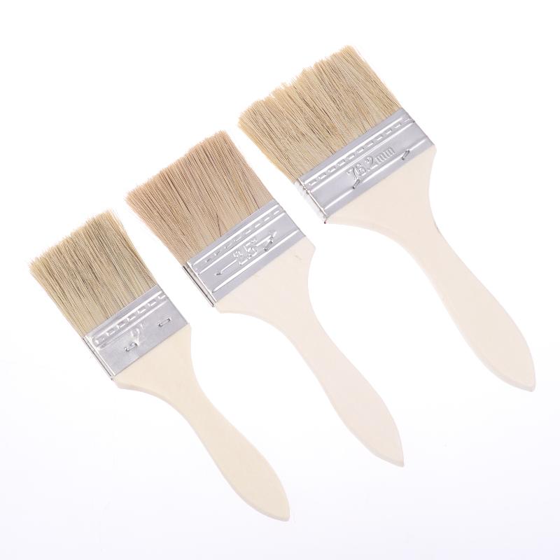 10Pcs Glue Application Wooden Handles Paint Brush Pig Mane Brushes Suitable For Art Handicrafts Plastering And Painting