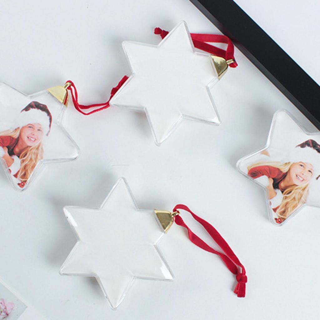 Christmas Photo Ball Ornaments Holiday DIY Photo Frames Xmas Tree Hanging Ornaments Party Props for Gift Festival Decoration