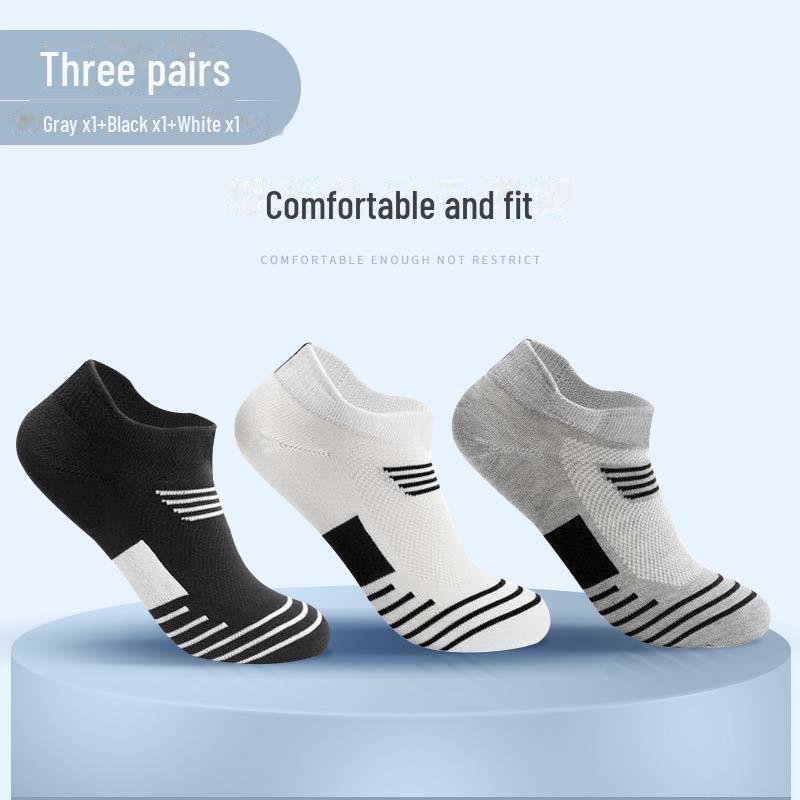 Men's Breathable Basketball Socks - Short Tube, Thin, Sweat-Absorbent, Deodorant - Perfect for Autumn/Winter Training and Running.