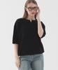 PIANER Classic Open Collar Short Sleeve Knit (Black)