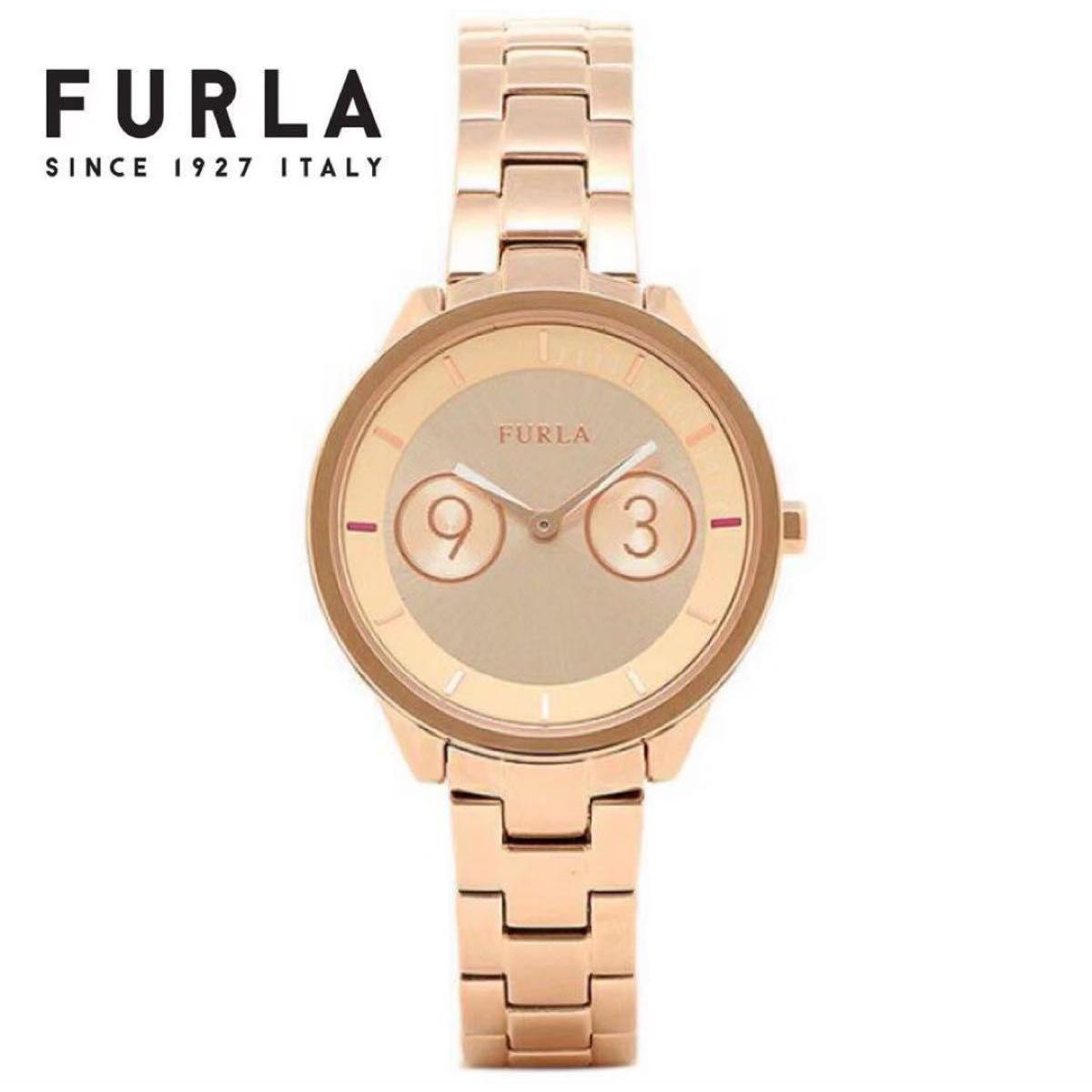Used Furla Metropolis FURLA Rose Gold Pink Gold Watch Quartz Analog