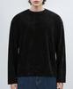 Berry Vein Crop Velour Knit (Black)