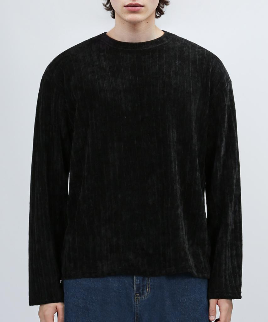 VERYVAIN Crop Velour Knit (Black)