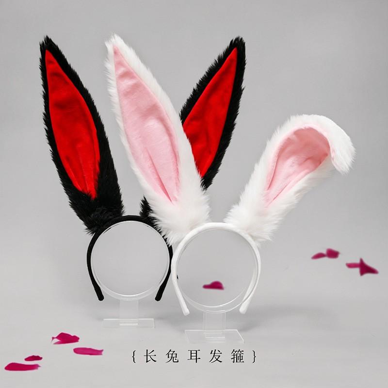 Handmade Rabbit Ear Headband Girls Cosplay Lolita Kawaii Hair Accessory Easter Costume Party