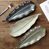 Leaf Stoneware Plate Delicate Barbecue PlateVintage Shaped Ceramic Strip Plate Commercial Sushi Plate