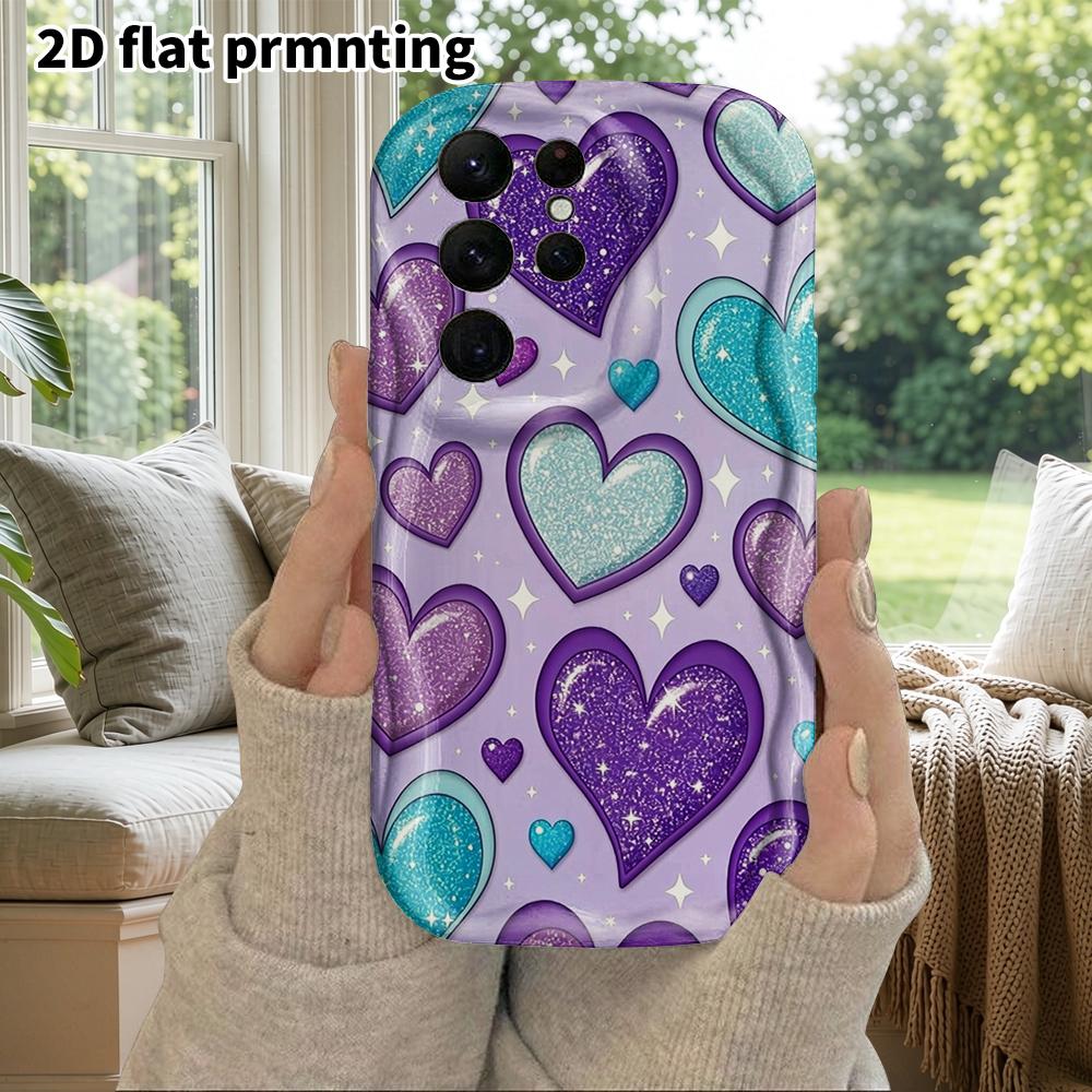 Phone Case: 2D Flat Samsung Galaxy A34 A35 M05 M06 S20 S22 S21 FE Plus 5G Protective Case, Couple Style, Full Heart Pattern, Christmas and Halloween G