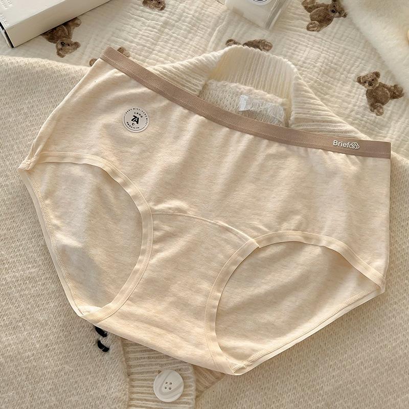 Plus Size Lady Spring and Autumn Cotton 7A Antibacterial Extended Crotch Middle Waist Triangle Briefs