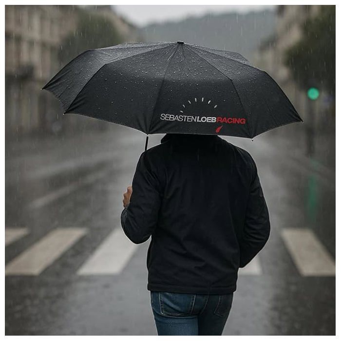 Sebastien Loeb Racing Automatic Folding Umbrella 30 Cm Windproof Water-Repellent Fabric Ergonomic Handle