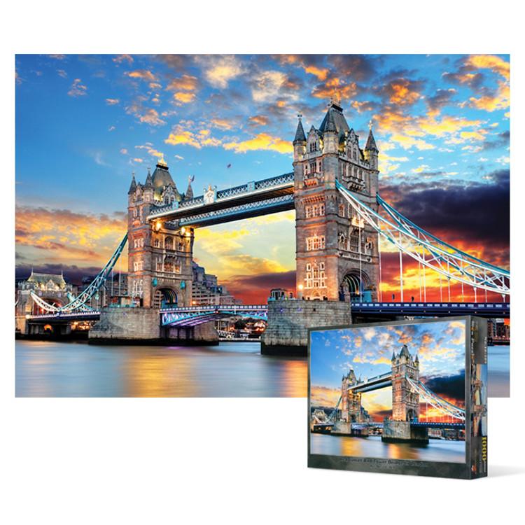 Puzzle de 1000 de piese - London Tower Bridge încântător apus de soare 2, popular puzzle coreean