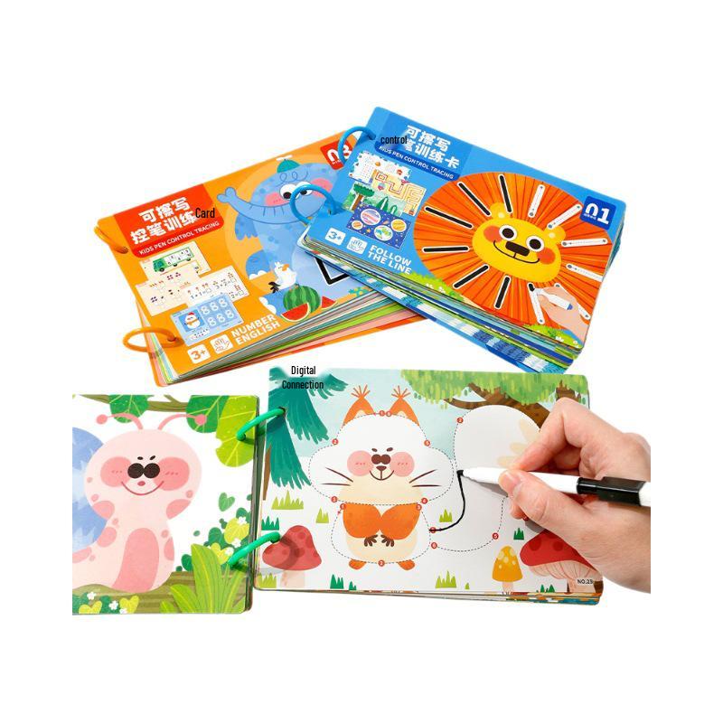 Advanced Erasable Pen Control Practice Cards for Preschool Cognitive Development and Early Childhood Education