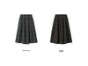 Ou Fan Retro Plaid Woolen Pleated A-line Skirt with Elastic Waist for Autumn/Winter
