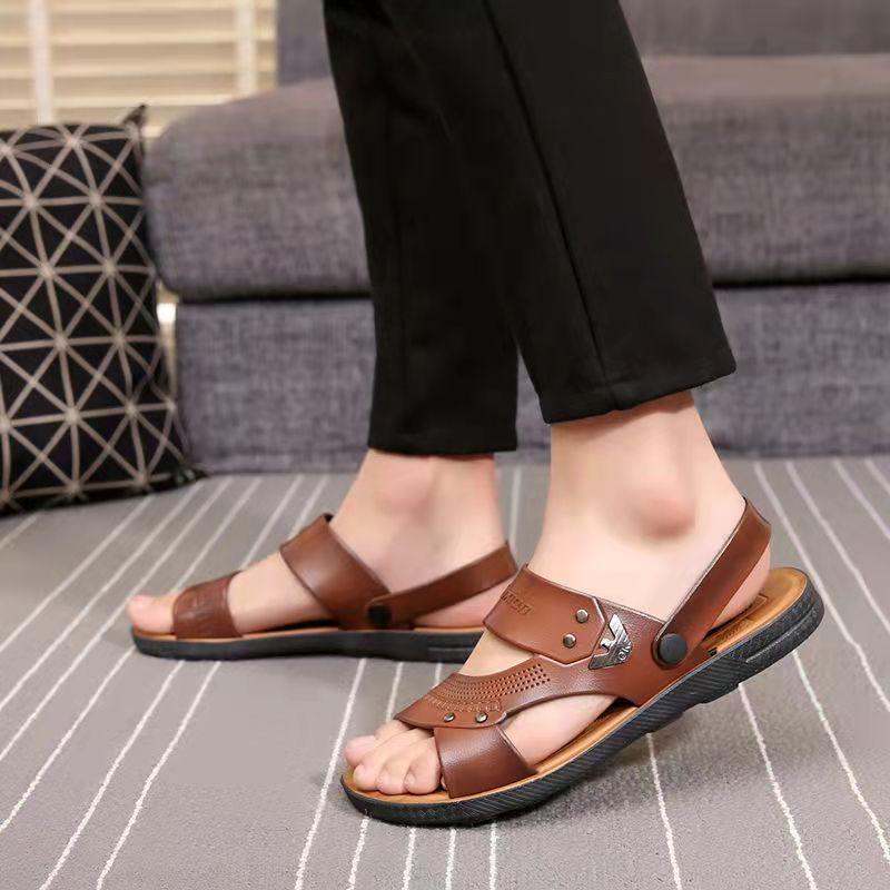 Men's Non-slip High-quality Casual Sandals Korean Style Beach Dual-use Slippers Summer Lightweight Hollow Breathable Sandals