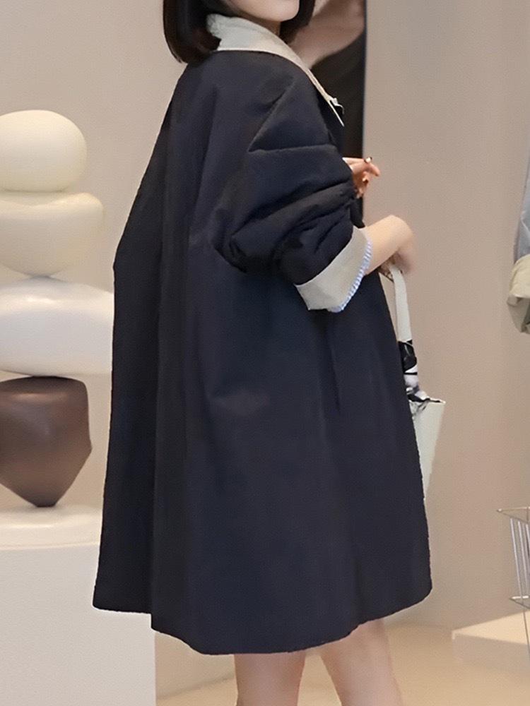 2025 Autumn Korean Style Women's Mid-Length Trench Coat - Trendy Casual Workwear Jacket