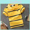 Summer Short Childrens Childrens Sleeved Wear Middle And Large Childrens Tshirt Cotton Stripe Polo Shirt