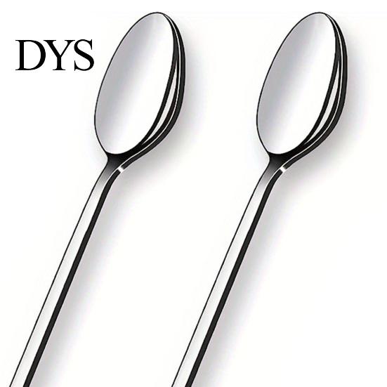 Long Handle Mixing Spoons Stainless Steel Spoon, Polished Metal Stirring Dishwasher Safe Tall Glass Bar Spoon for Cocktails And Coffee Durable