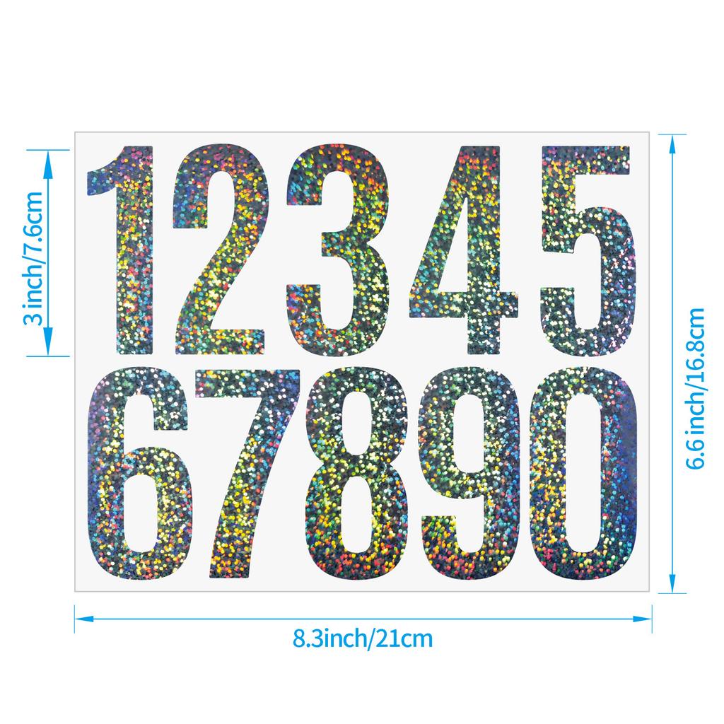3-inch 0-9 Number Sticker, Large Vinyl Mailbox Label For Goods Classification Self-adhesive Mold Waterproof Wall Sticker