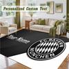 Crystal Velvet Square Rug Custom NameBayern Munich Pattern Non Slip Home Floor Decor Rug
