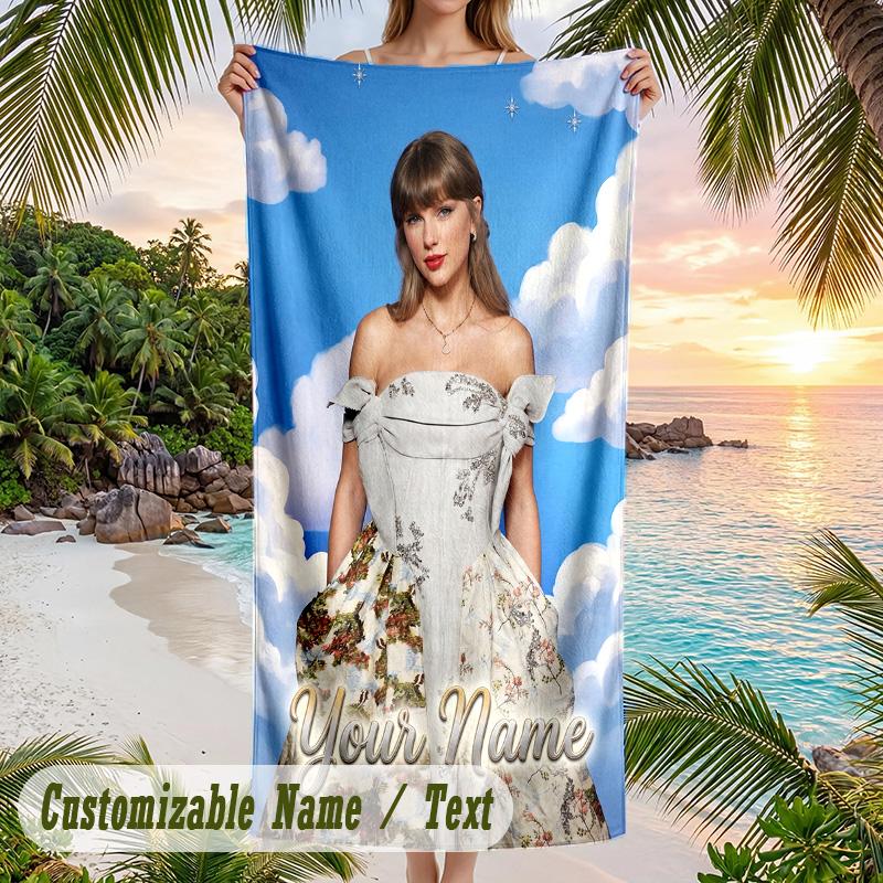 Taylor Swift Strandtuch, Personalisiert mit individuellem Namenstext, Schnelltrocknendes, Großes, Saugfähiges Handtuch für Strand und Pool