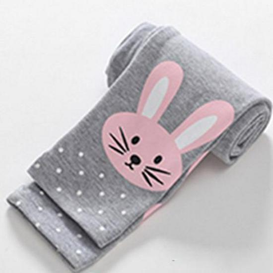 Mädchen Leggings im Prinzessinnenstil mit floraler Stickerei und Hasenprint für Frühling & Herbst