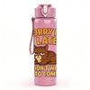 1PC Sorry Im Late Lazy Cat 750ml Color Plastic Sports Water Bottle Leakproof Flip Straw Lid Suitable for Sports Office Home Use