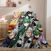 One Punch Man Home Textile Flannel Blanket, Printed Cartoon Style for Couch and Bed, Warm Comfortable Travel Throw_LIAN