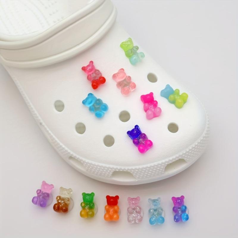10/20Pcs Glow In The Dark Cute Bear Shoe Charms-Luminous Diy Sneaker Decorations For Shoes And Footwear Accessories Luminous